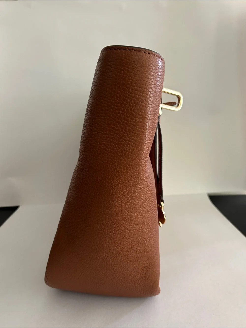 kate spade Brown Pebbled Leather Tote with Gold Hardware